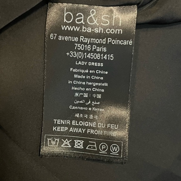 ba&sh Yanis midi silk dress, black, size 1 (small) - Picture 7 of 7